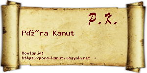 Póra Kanut névjegykártya